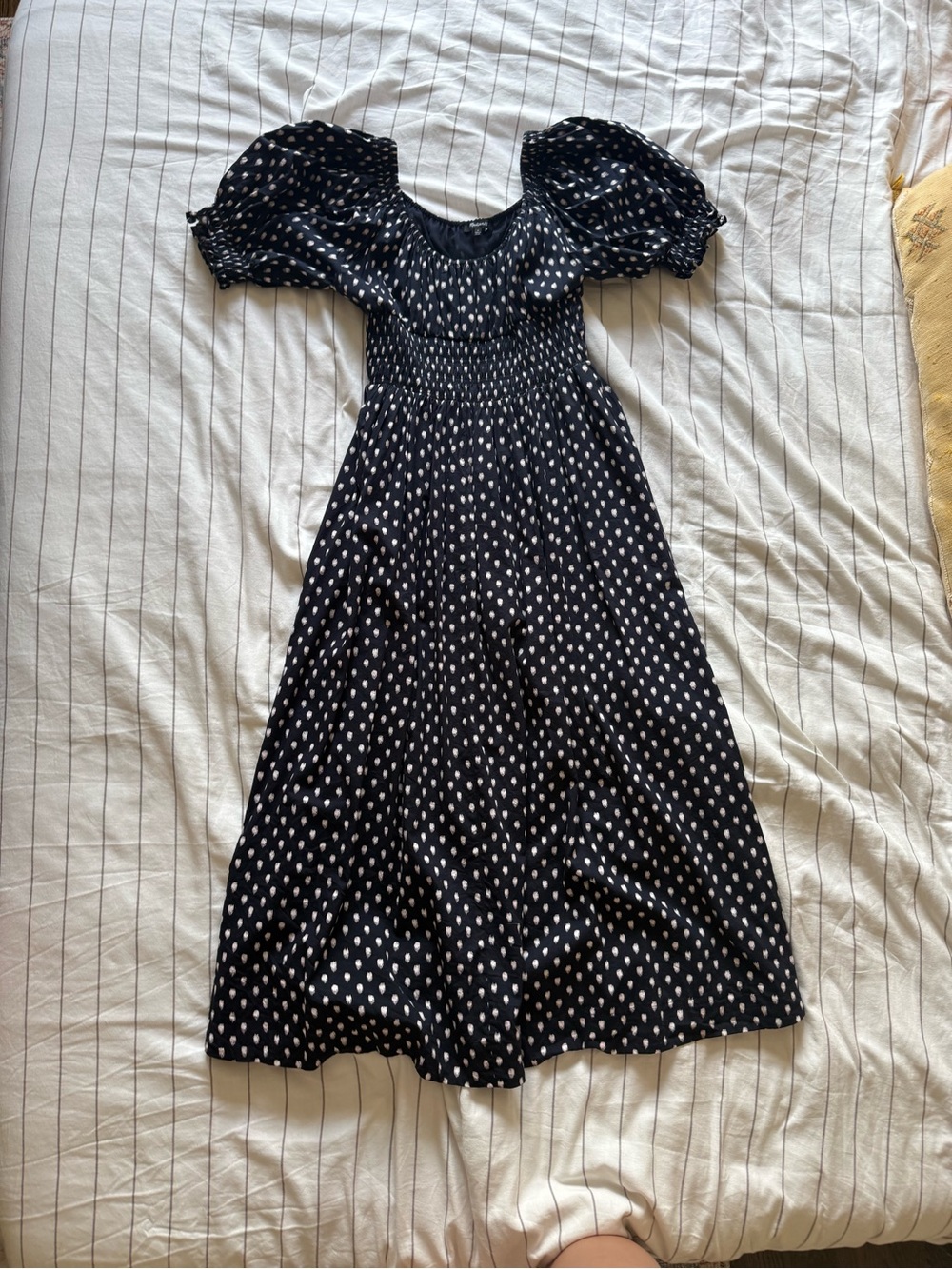 NOT FOR SALS Madewell Black Polka Dot Smocked Maxi Dress - Picture 3 of 6